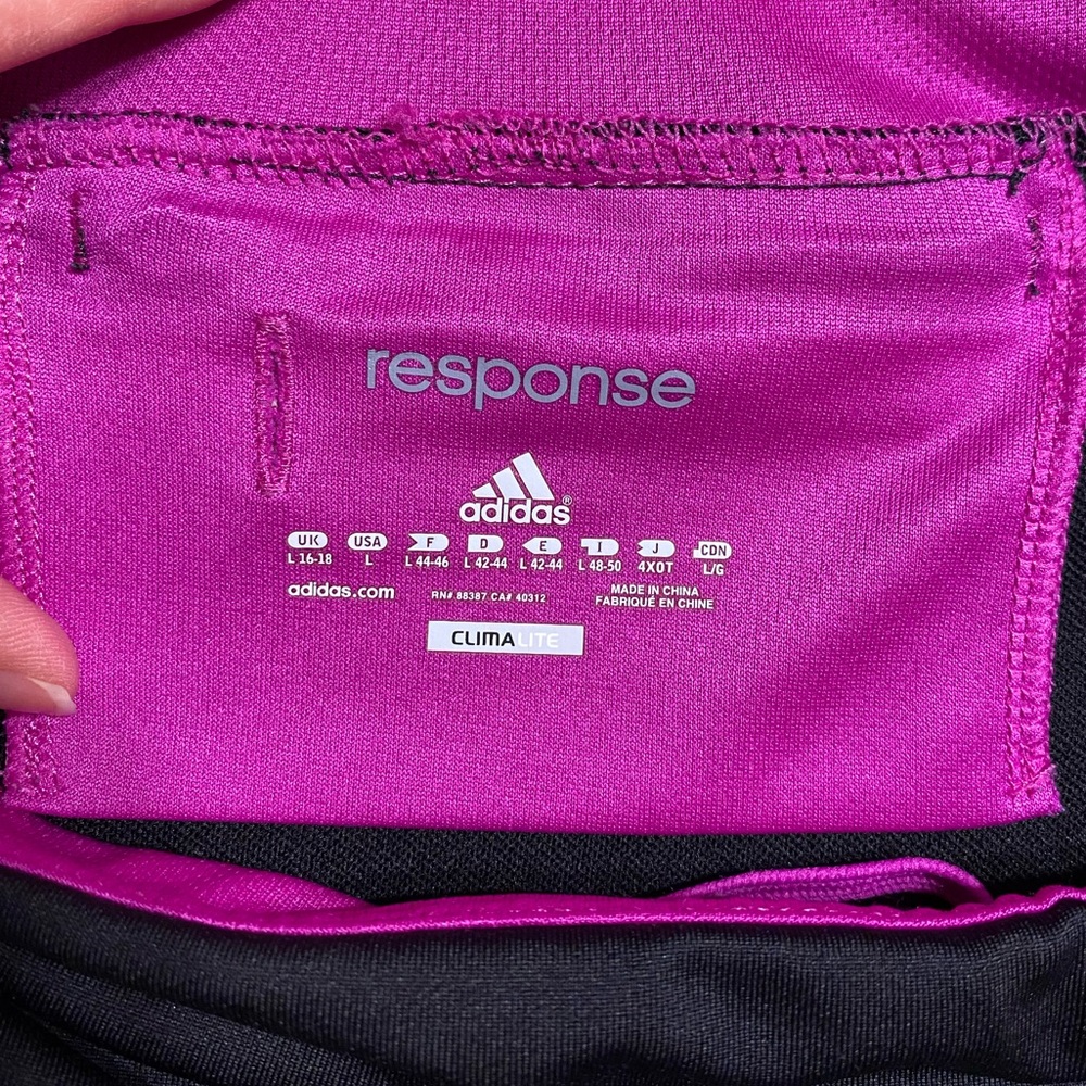 ADIDAS Response Capri Leggings Black & Purple Size Large - Picture 4 of 7